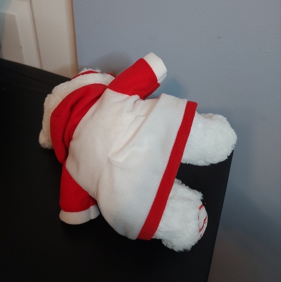 Denmark White/Red Stuffed Animal Bear 9in - Picture 4 of 6